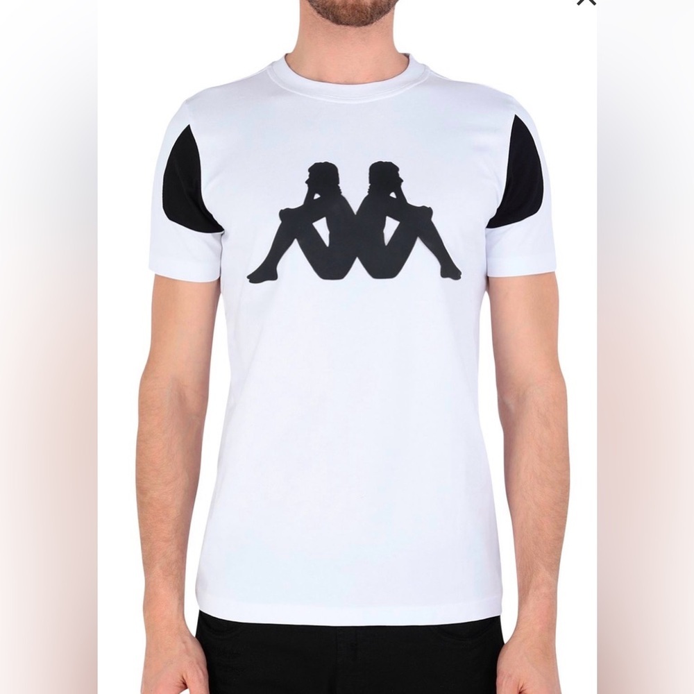 Kappa Kontrol Men’s White and Black Tee Size S